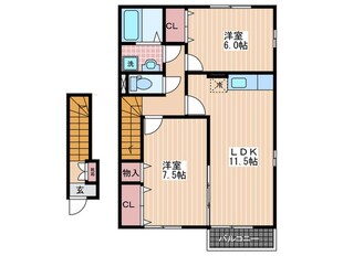 セジュ－ル櫻Ｃ棟の物件間取画像